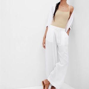 Gap white airy wide leg pants NWT